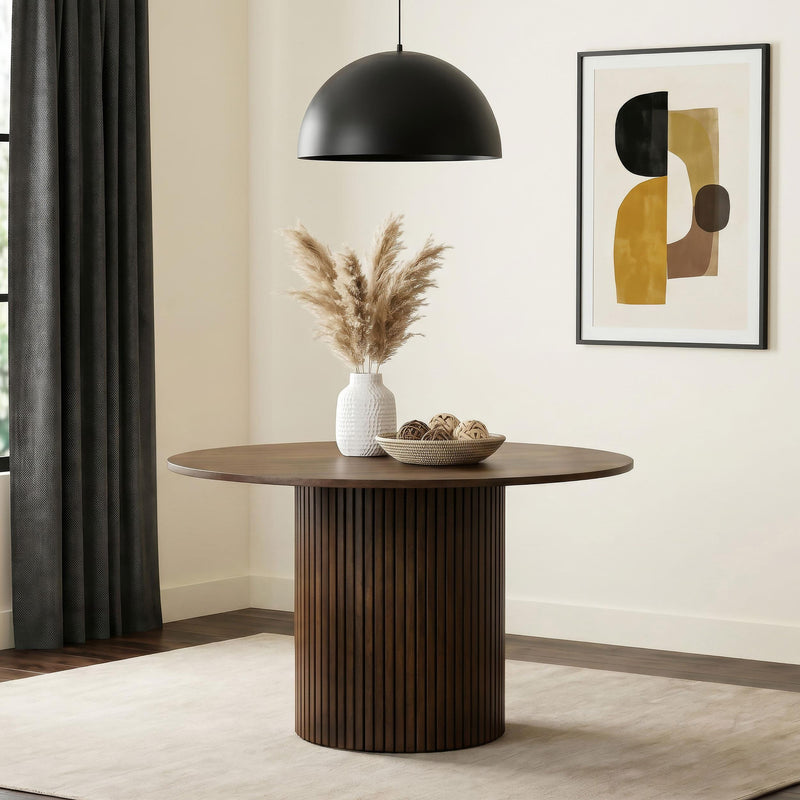 Hamlyn 47-inch Round Wood Dining Room Table Walnut - 193930WAL