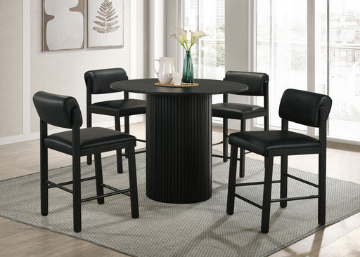 Hamlyn 5-piece Round Wood Counter Height Dining Set Black - 193938BLK-S5C