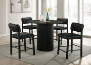 Hamlyn 5-piece Round Wood Counter Height Dining Set Black - 193938BLK-S5C