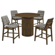Hamlyn 5-piece Round Wood Counter Height Dining Set Grey and Walnut - 193938WAL-S5E