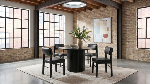 Hamlyn 5-piece Round Wood Dining Set Black - 193930BLK-S5C