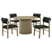 Hamlyn 5-piece Round Wood Dining Set Black and Natural Oak - 193930NAT-S5C