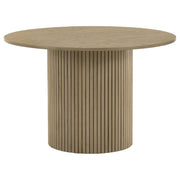 Hamlyn 5-piece Round Wood Dining Set Black and Natural Oak - 193930NAT-S5C