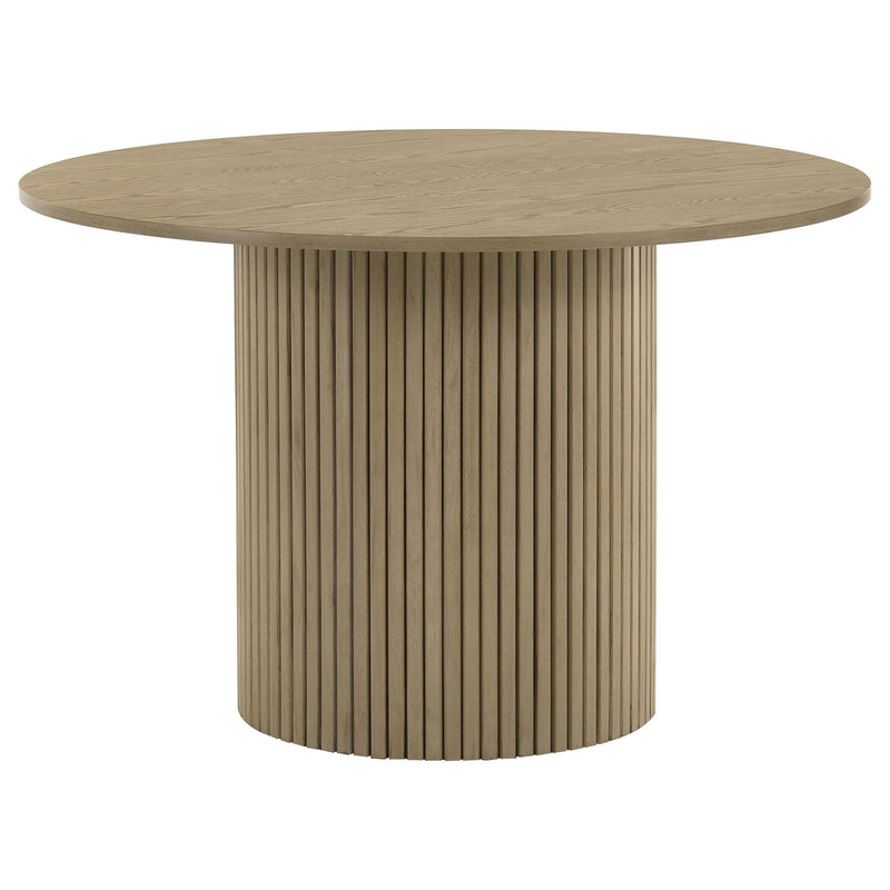Hamlyn 5-piece Round Wood Dining Set Black and Natural Oak - 193930NAT-S5C
