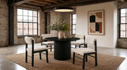 Hamlyn 5-piece Round Wood Dining Set Cream and Black - 193930BLK-S5B