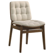 Hamlyn 5-piece Round Wood Dining Set Cream and Walnut - 193930WAL-S5D