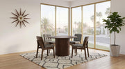 Hamlyn 5-piece Round Wood Dining Set Grey and Walnut - 193930WAL-S5E