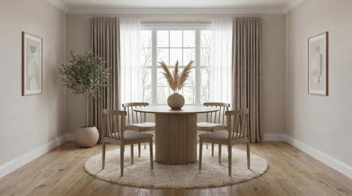 Hamlyn 5-piece Round Wood Dining Set Wheat and Natural Oak - 193930NAT-S5A