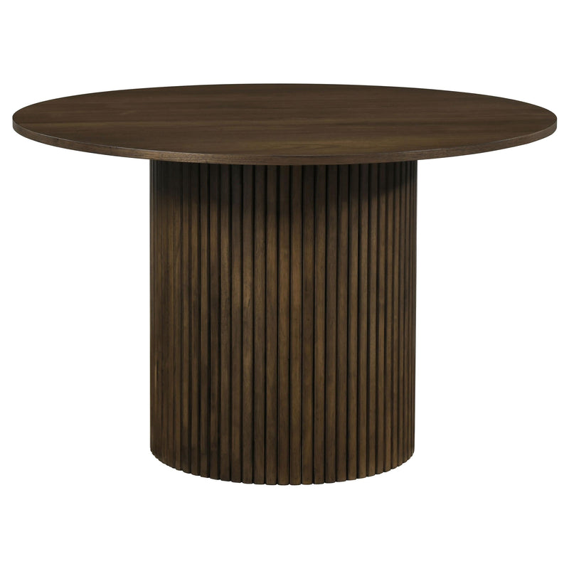 Hamlyn 5-piece Round Wood Dining Set Wheat and Walnut - 193930WAL-S5A
