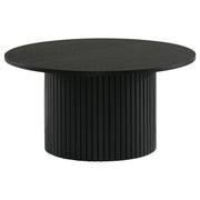 Hamlyn Round Fluted Occasional Cocktail Coffee Table Black - 706508