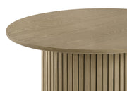 Hamlyn Round Fluted Occasional Cocktail Coffee Table Natural Oak - 706498