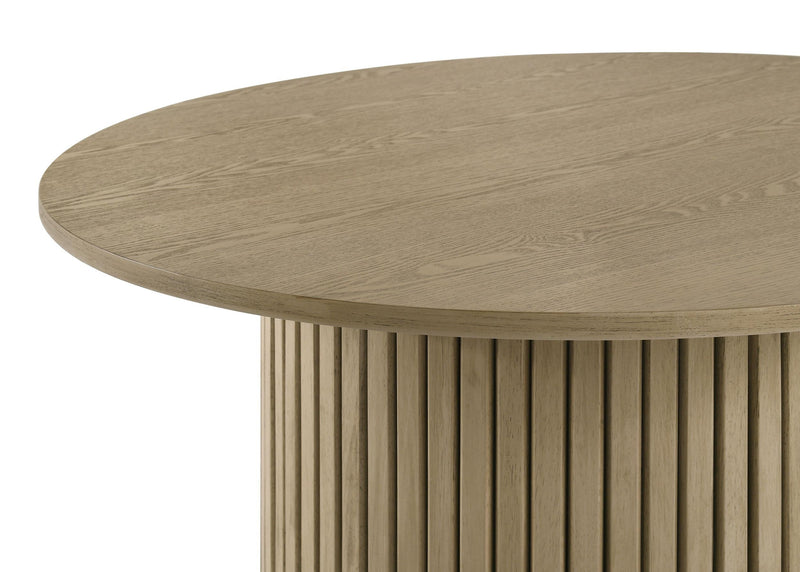 Hamlyn Round Fluted Occasional Cocktail Coffee Table Natural Oak - 706498