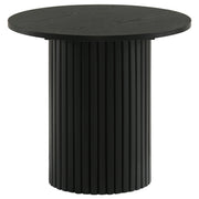 Hamlyn Round Fluted Occasional Side End Table Black - 706507