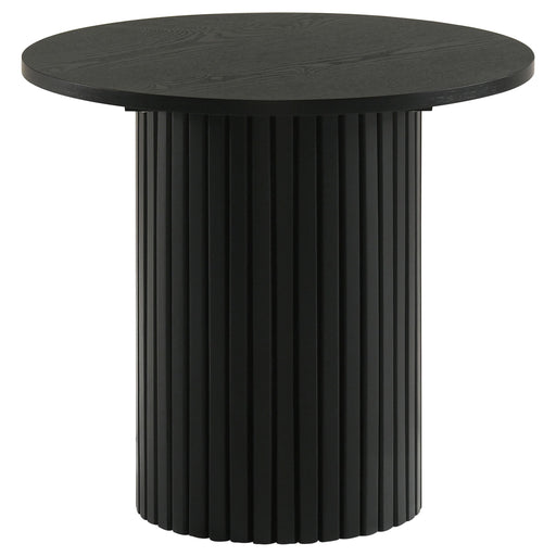 Hamlyn Round Fluted Occasional Side End Table Black - 706507