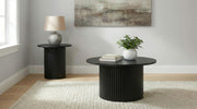 Hamlyn Round Fluted Occasional Side End Table Black - 706507