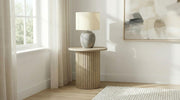 Hamlyn Round Fluted Occasional Side End Table Natural Oak - 706497