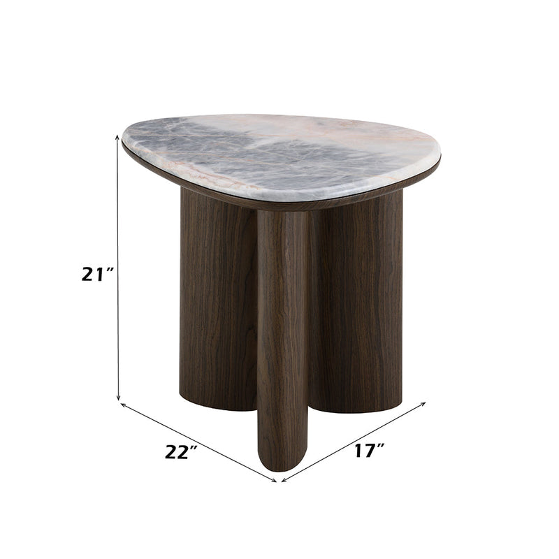 Hanale End Table w/Natural Marble - LV04576