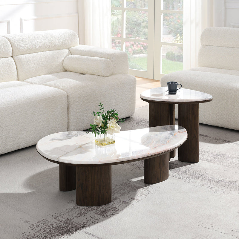 Hanale End Table w/Natural Marble - LV04576