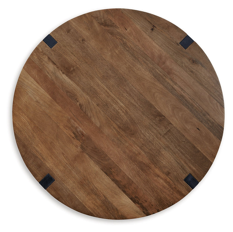Hanneforth Brown/Black Coffee Table - T726-8