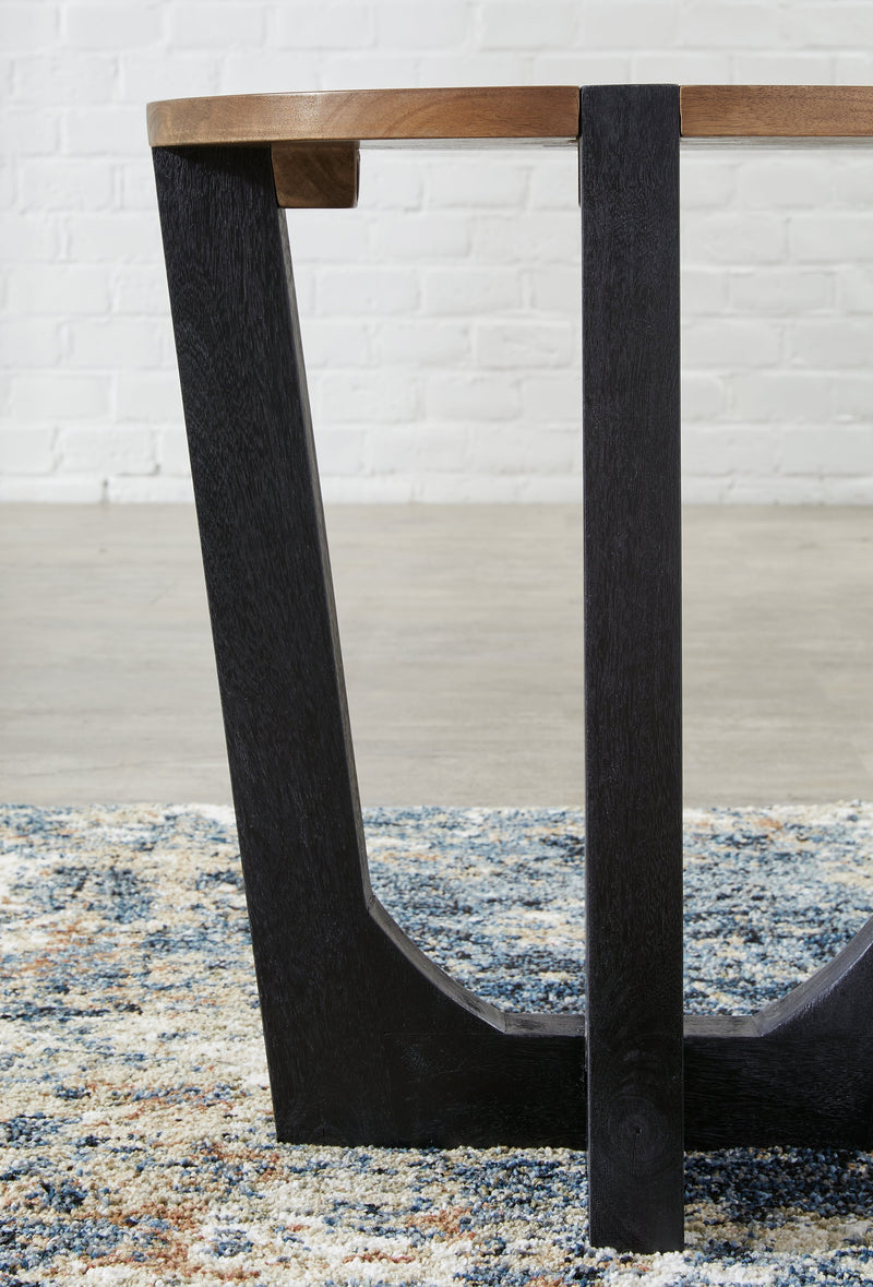 Hanneforth Brown/Black End Table - T726-6