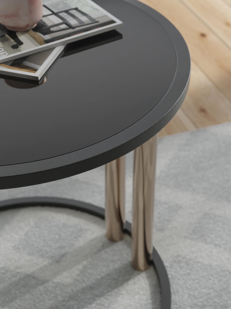 Hannerly Black/Gold Finish Table (Set of 3) - T219-13