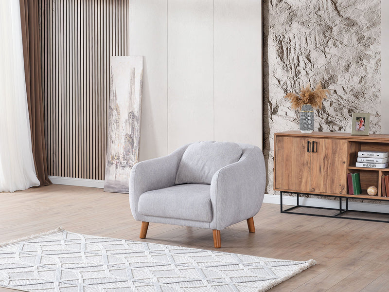 Happy Chair Grey in Grey - 101-HAP-PUFGRAY-B