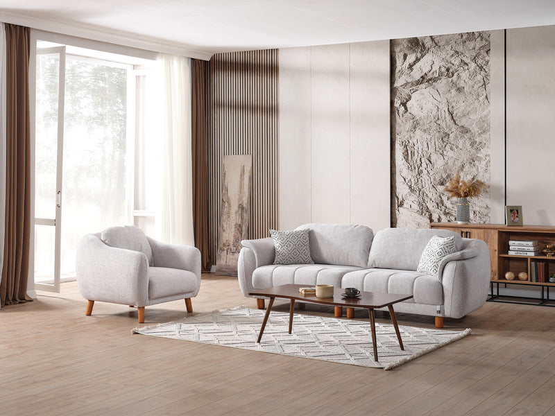 Happy Chair Grey in Grey - 101-HAP-PUFGRAY-B