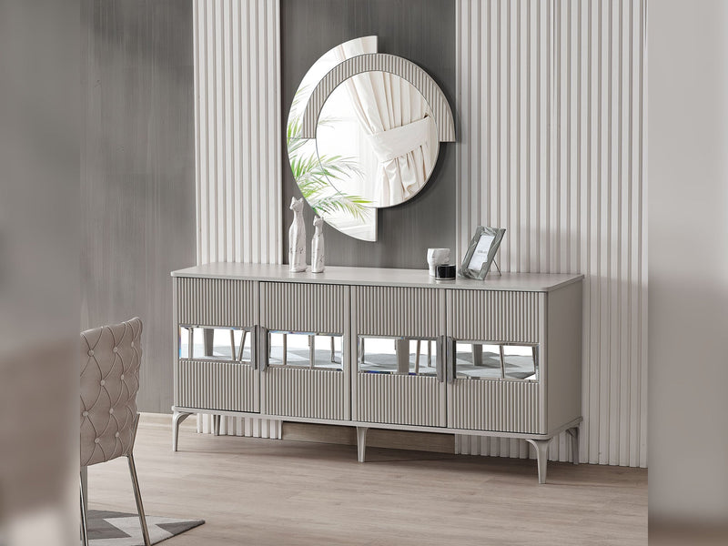 Hare Consol With Mirror in White - 200-ALT-HAR-WHT-CON