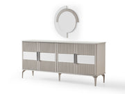 Hare Diningroom (Consol With Mirror & Dining Table & 6 Dining Chair) in Light Grey - 200-ALT-HAR-LGRY-DT-6-SET