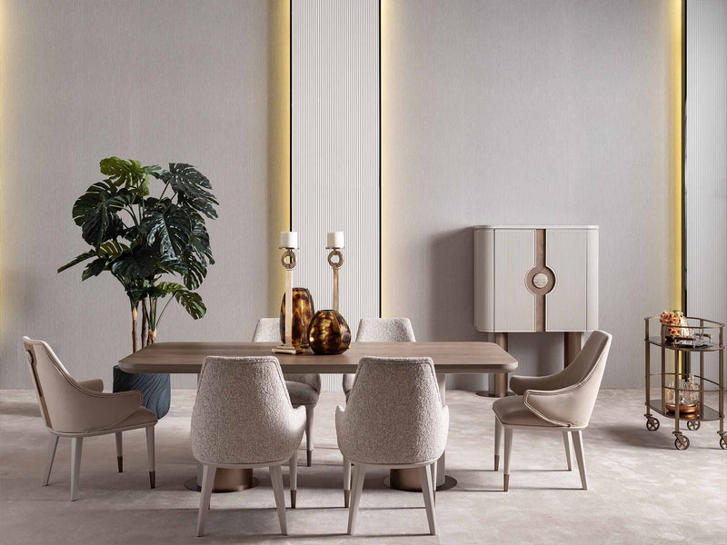 Harmony Diningroom (Consol With Mirror & Dining Table & 6 Dining Chair) - 200-GAB-HAR-DT-6-SET