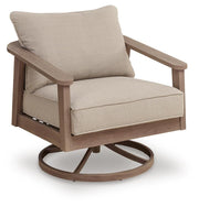 Harmony Headlands Natural/Gray Outdoor Swivel Lounge with Cushion - PCP428-821