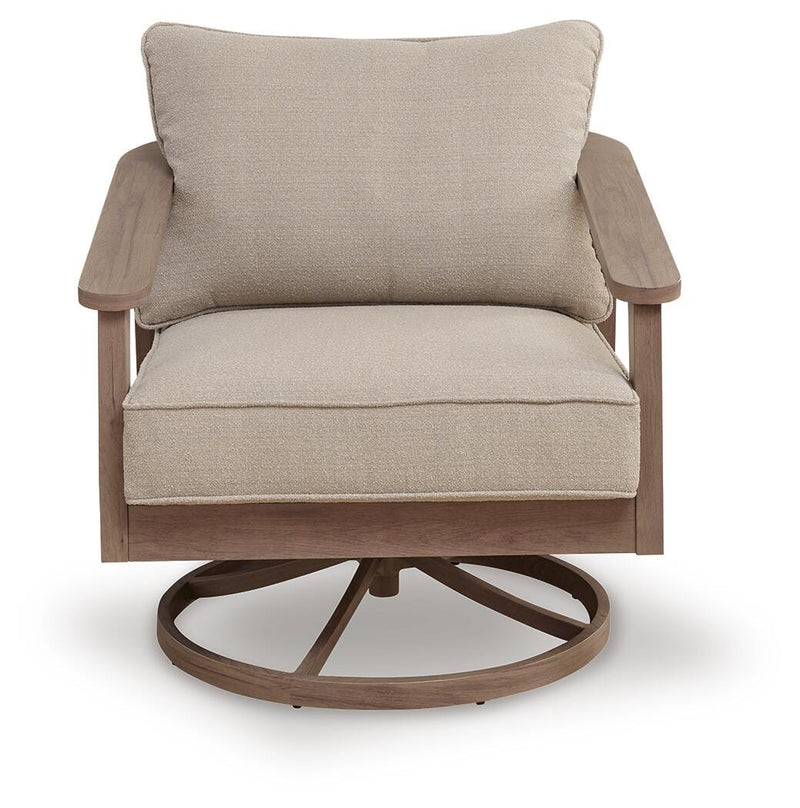 Harmony Headlands Natural/Gray Outdoor Swivel Lounge with Cushion - PCP428-821