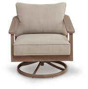 Harmony Headlands Natural/Gray Outdoor Swivel Lounge with Cushion - PCP428-821