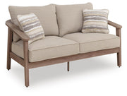 Harmony Headlands Outdoor Sofa and Loveseat in Natural/Gray - PKG024571