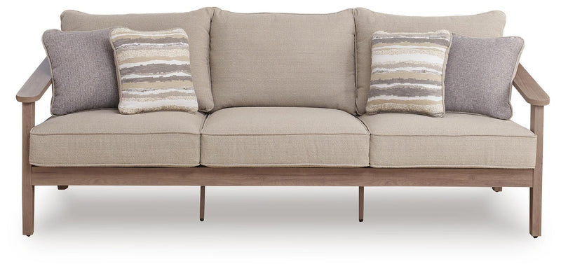 Harmony Headlands Outdoor Sofa and Loveseat in Natural/Gray - PKG024571