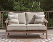 Harmony Headlands Outdoor Sofa and Loveseat in Natural/Gray - PKG024571