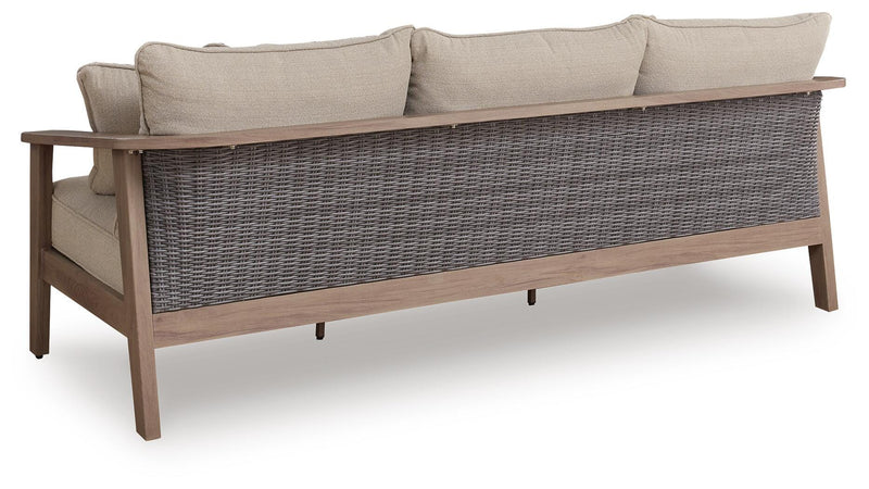 Harmony Headlands Outdoor Sofa and Loveseat with Coffee Table in Natural/Gray - PKG024572