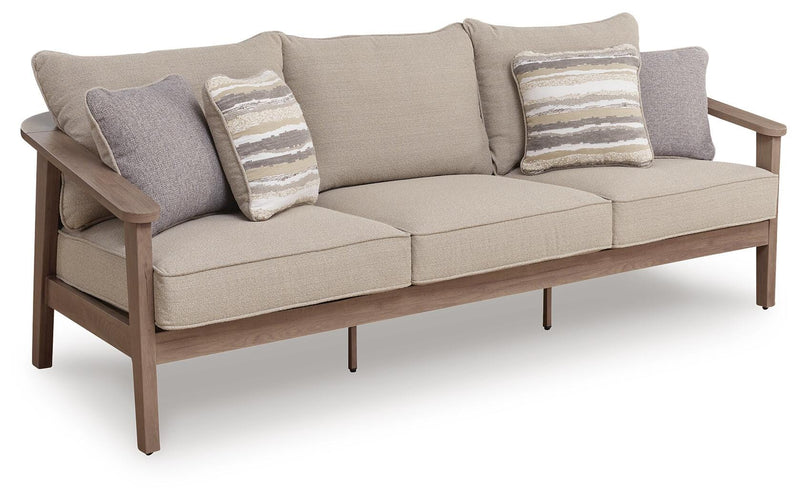 Harmony Headlands Outdoor Sofa with 2 Lounge Chairs in Natural/Gray - PKG024573