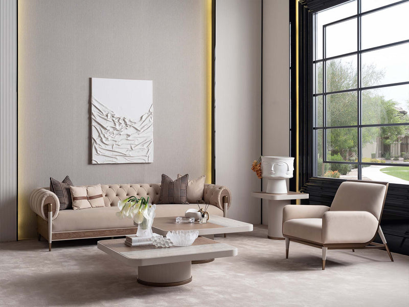 Harmony Stationary Four Seater Chester Sofa in Cream - 200-GAB-HAR-4C