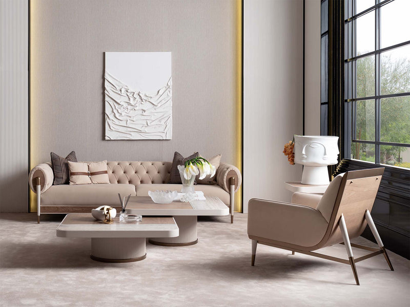 Harmony Stationary Four Seater Chester Sofa in Cream - 200-GAB-HAR-4C