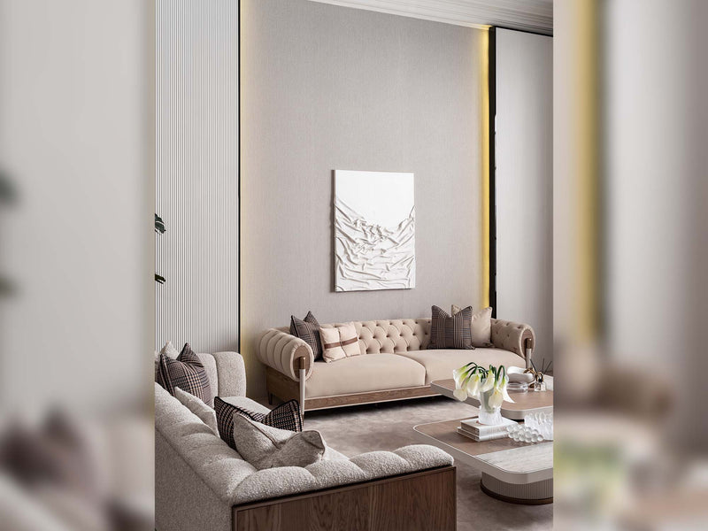 Harmony Stationary Four Seater Chester Sofa in Cream - 200-GAB-HAR-4C