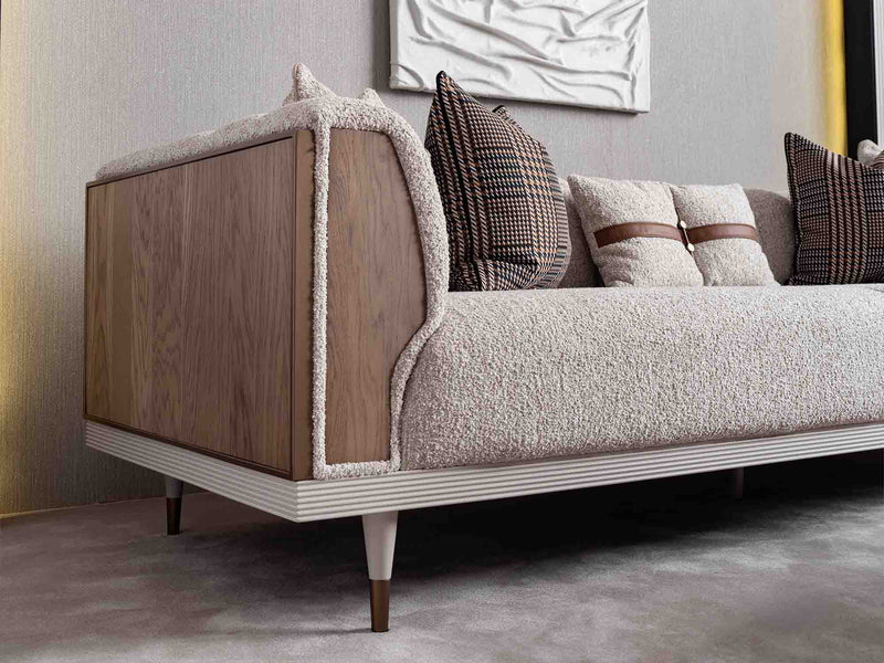 Harmony Stationary Four Seater Sofa in Cream - 200-GAB-HAR-4