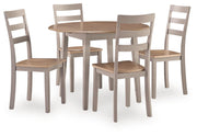 Harperfeld Dining Table and 4 Chairs in Natural/Gray - PKG026547