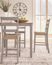 Harperfeld Natural/Gray Counter Height Dining Table and 4 Counter Stools - PCD403-223