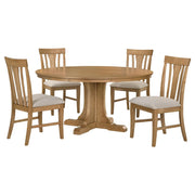 Hartville 5-piece Round Dining Table Set Natural Light Brown - 109460-S5