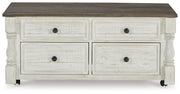 Havalance Coffee Table with 2 End Tables in White/Gray - PKG013789