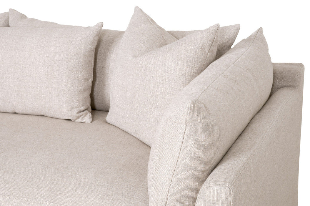 Haven 96" Lounge Slipcover Sofa in Bisque, Espresso