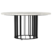 Haven Round Genuine White Marble Top Coffee Table Black - 706208