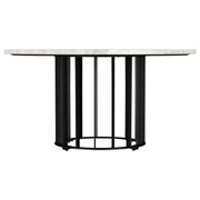 Haven Round Genuine White Marble Top Coffee Table Black - 706208