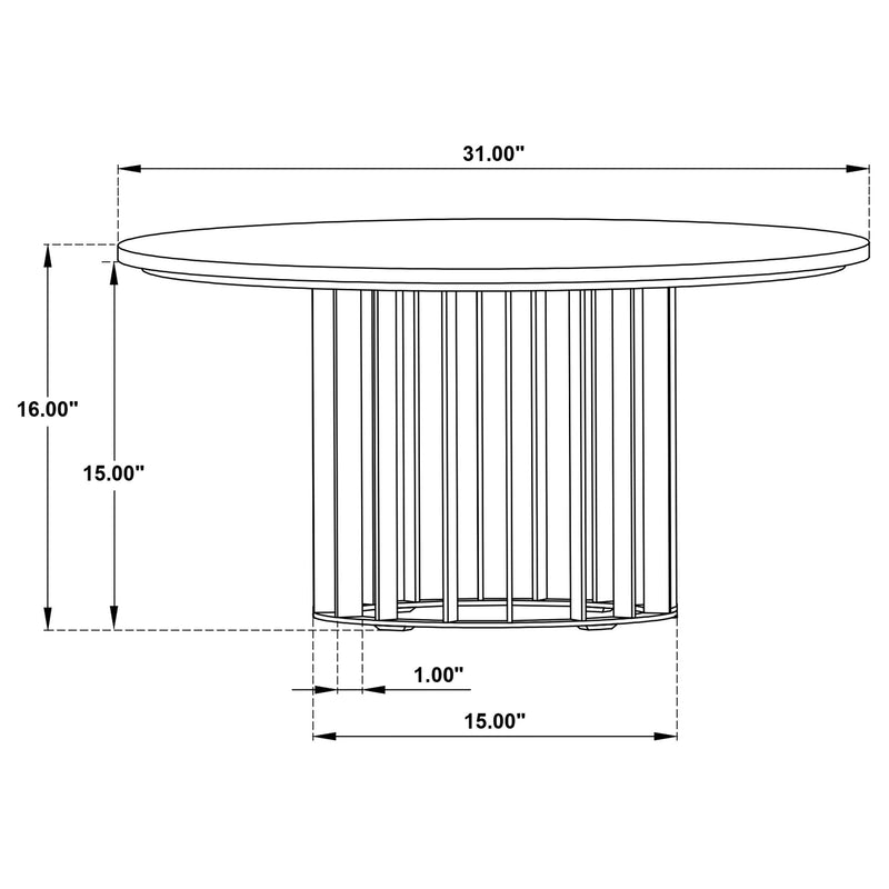 Haven Round Genuine White Marble Top Coffee Table Black - 706208